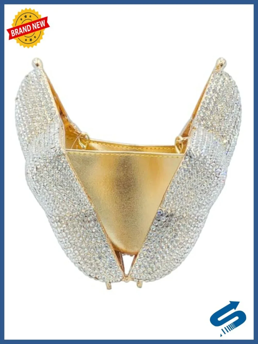 3D Star Shape Crystal Clutch Evening Bag Rhinestone Minaudiere